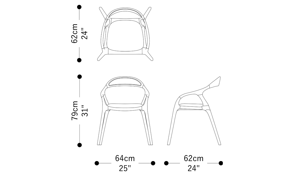 Image of the main dimensions of the product